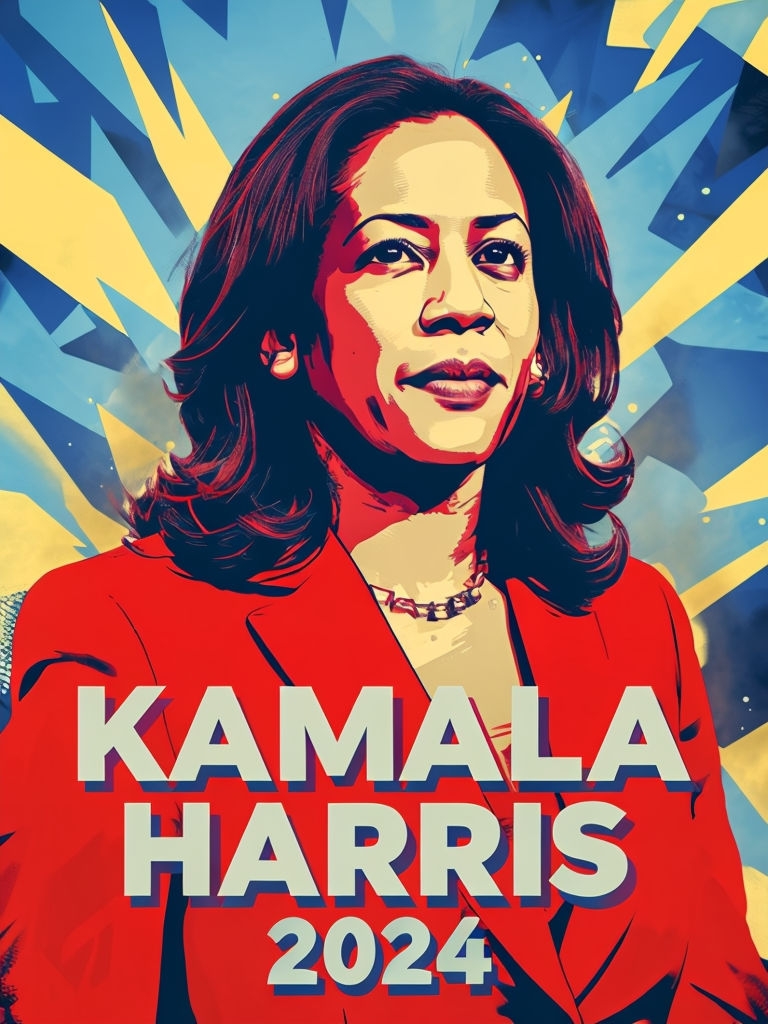 Empowering Kamala Harris 2024 Pop-Art Style Poster