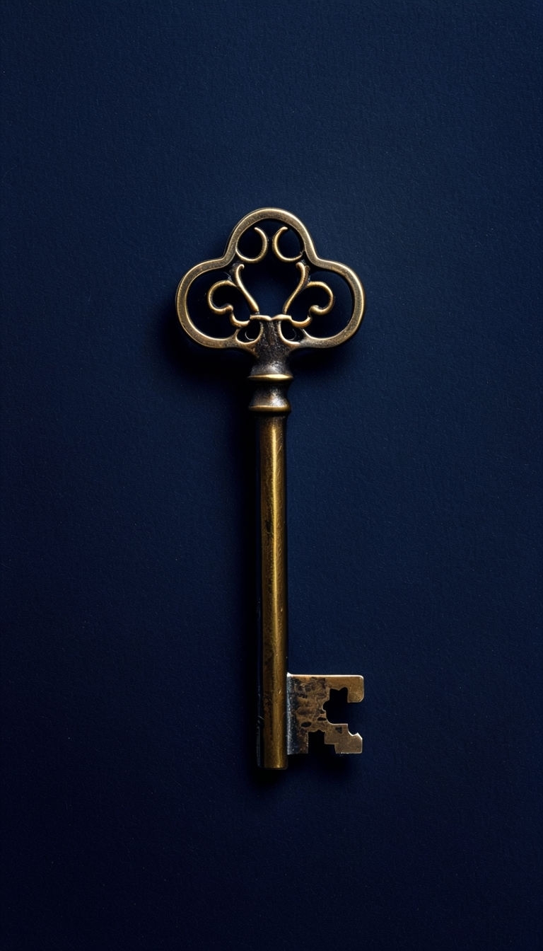 Vintage Brass Key Minimalist Photography Phone Case Cover