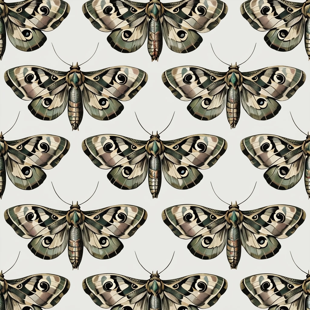 Vintage Symmetrical Moth Pattern