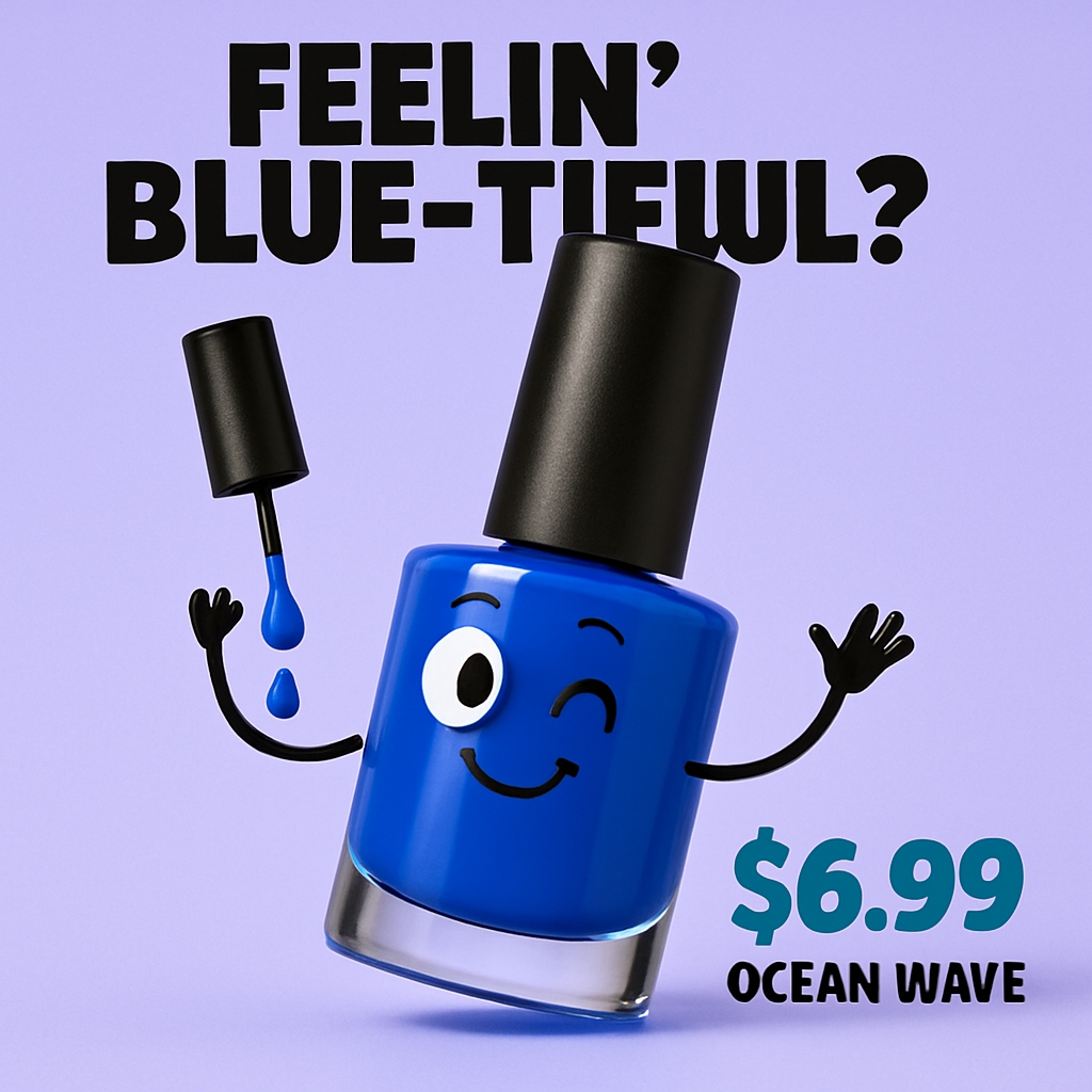 Playful Cartoon Nail Polish Bottle Advertisement Design Ads