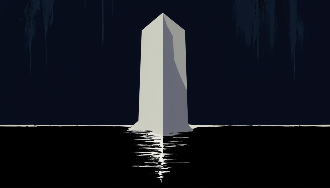 Minimalist Geometric Monolith Virtual Background Design