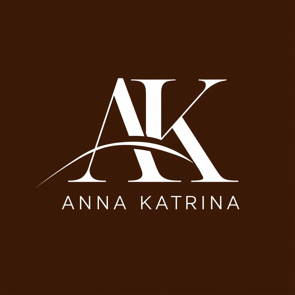 Elegant AK Initials Logo Design in Chocolate Brown Background Monogram