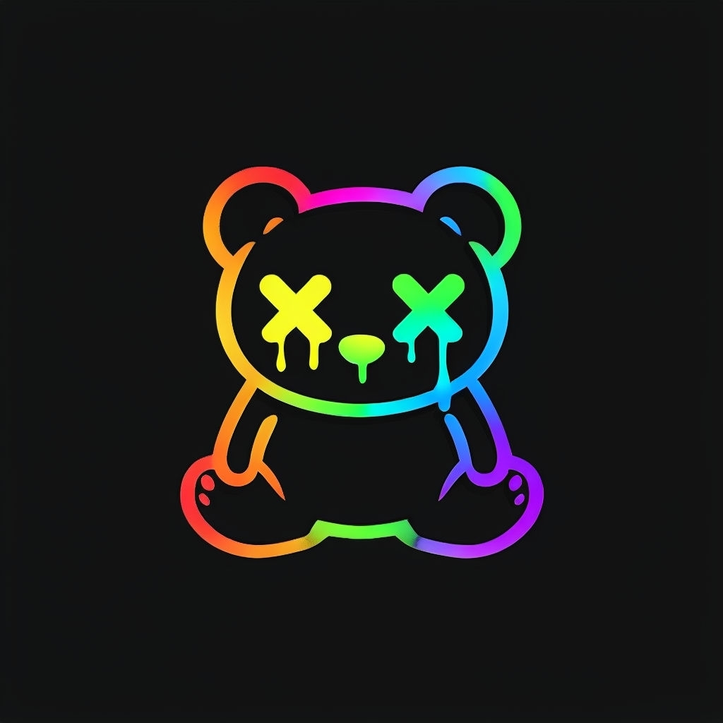 Colorful Chibi Bear Character Illustration T-Shirt