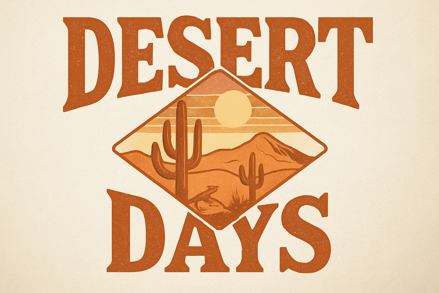 Vintage Desert Days Graphic Design T-Shirt