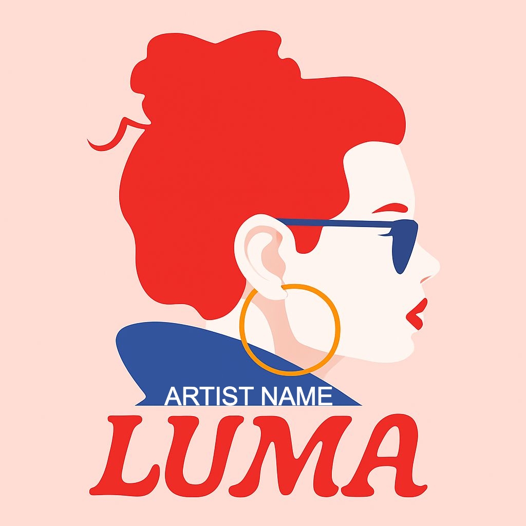 Vibrant Minimalist Female Silhouette with Bold Colors Album Cover