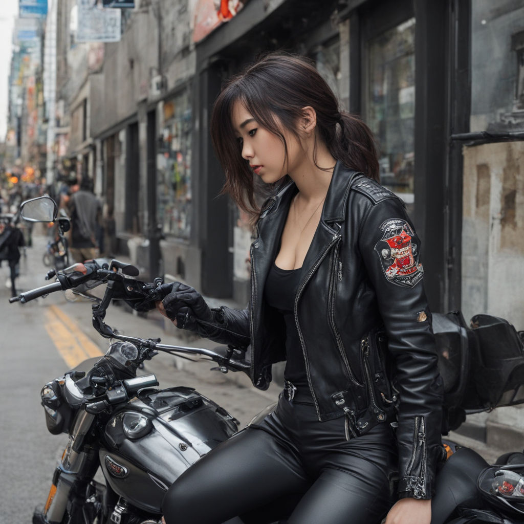 super sexy biker girl.