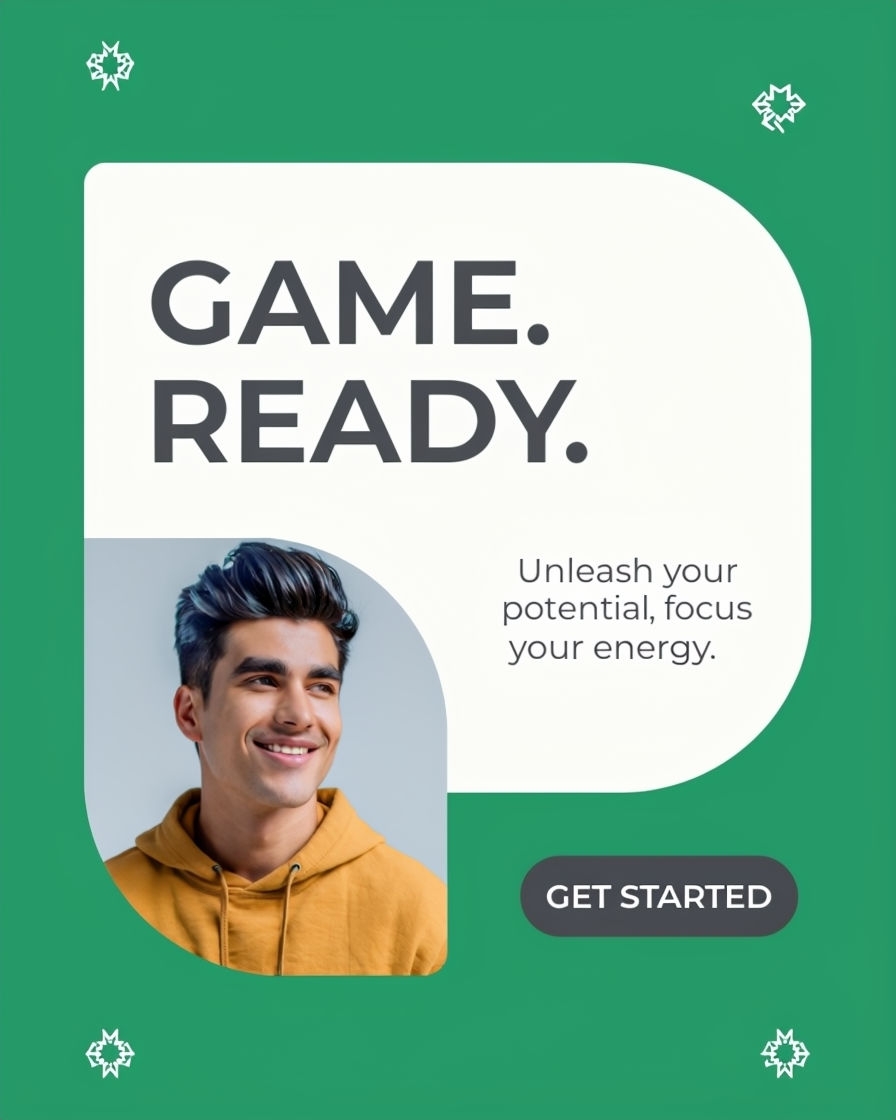 Bold Emerald Green Game Ready Advertisement Design Ads