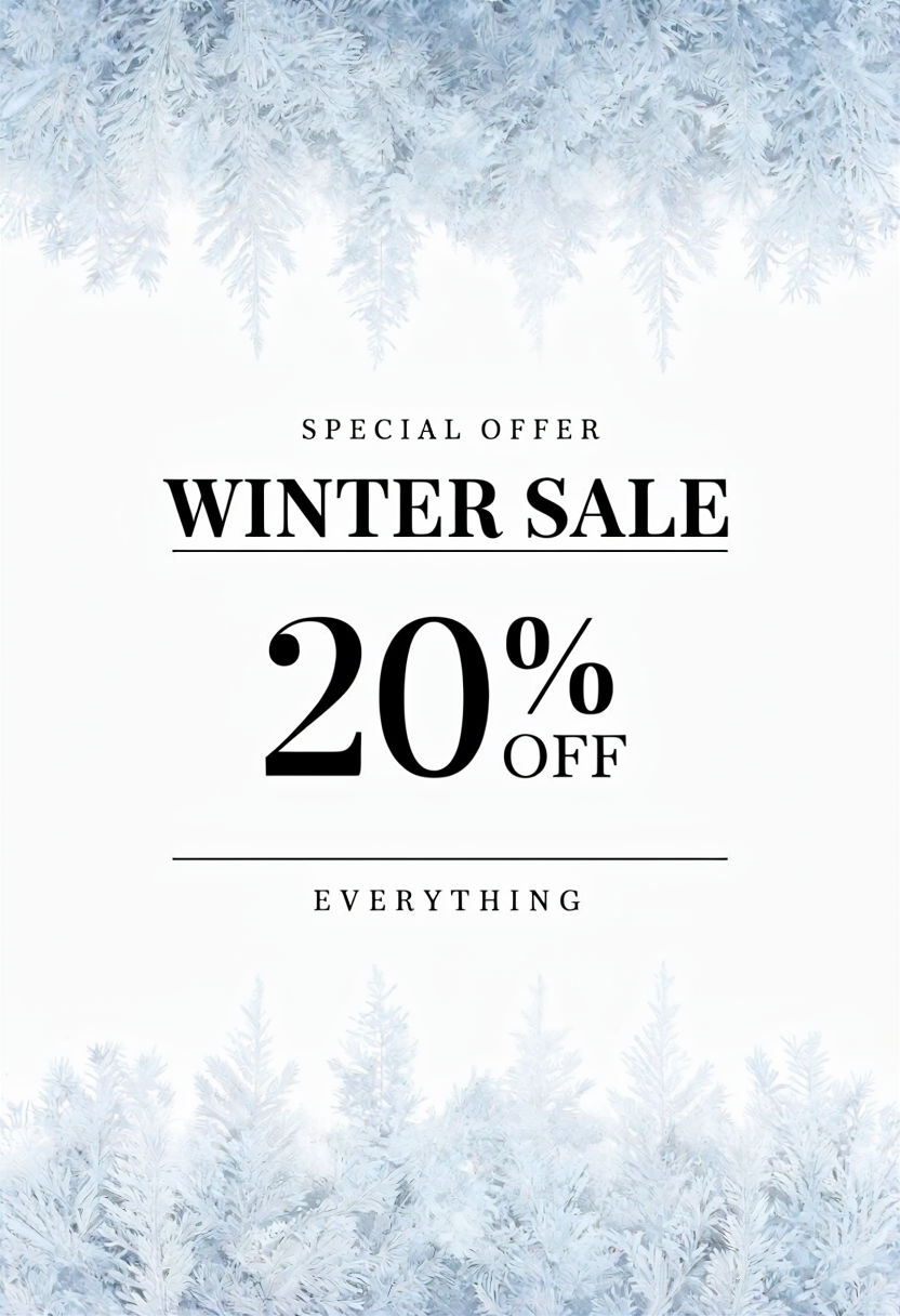 Elegant Winter Sale Promotional Flyer Design Social Media Post