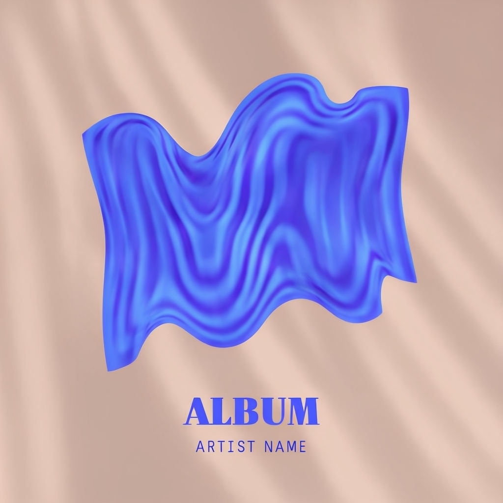 Electric Blue Wavy Rectangle Abstract Album Cover Design Spotify Album Cover