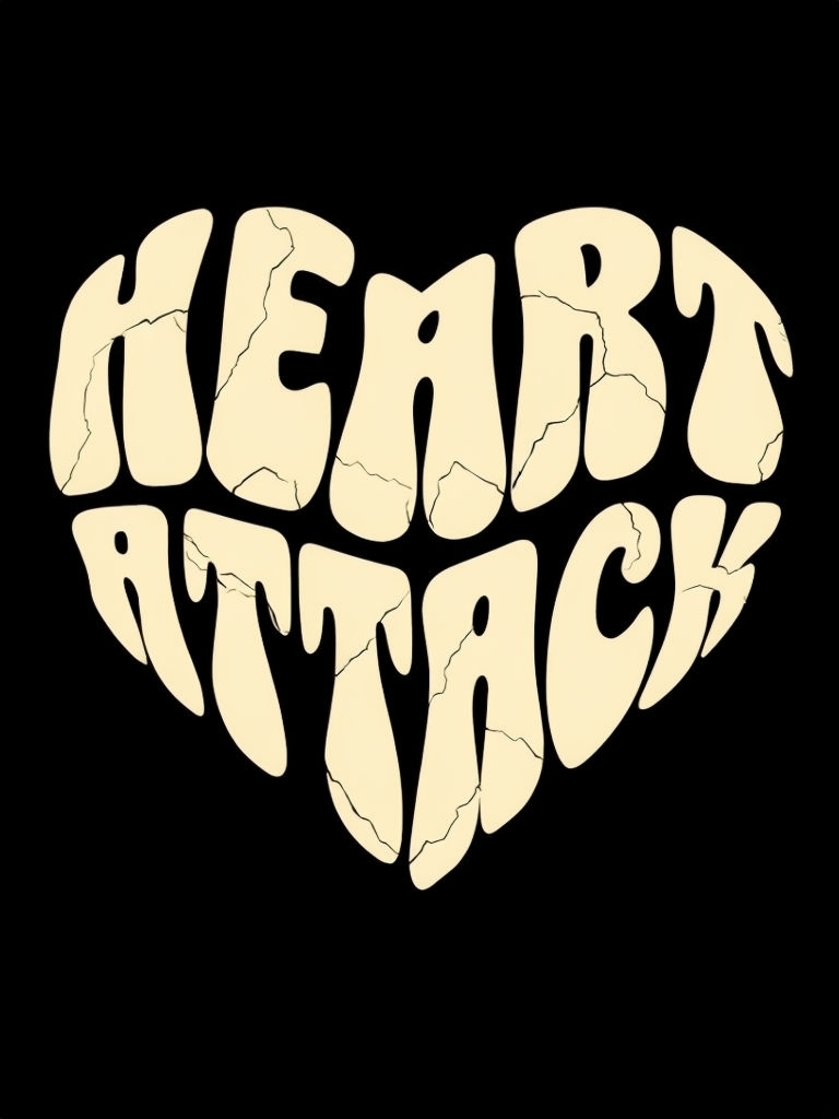 Heart Attack Vintage Typography Graphic T-Shirt