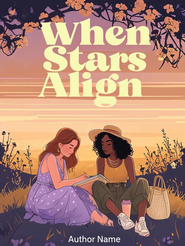 Tranquil Meadow Scene with Two Women in Golden Hour EBook Cover