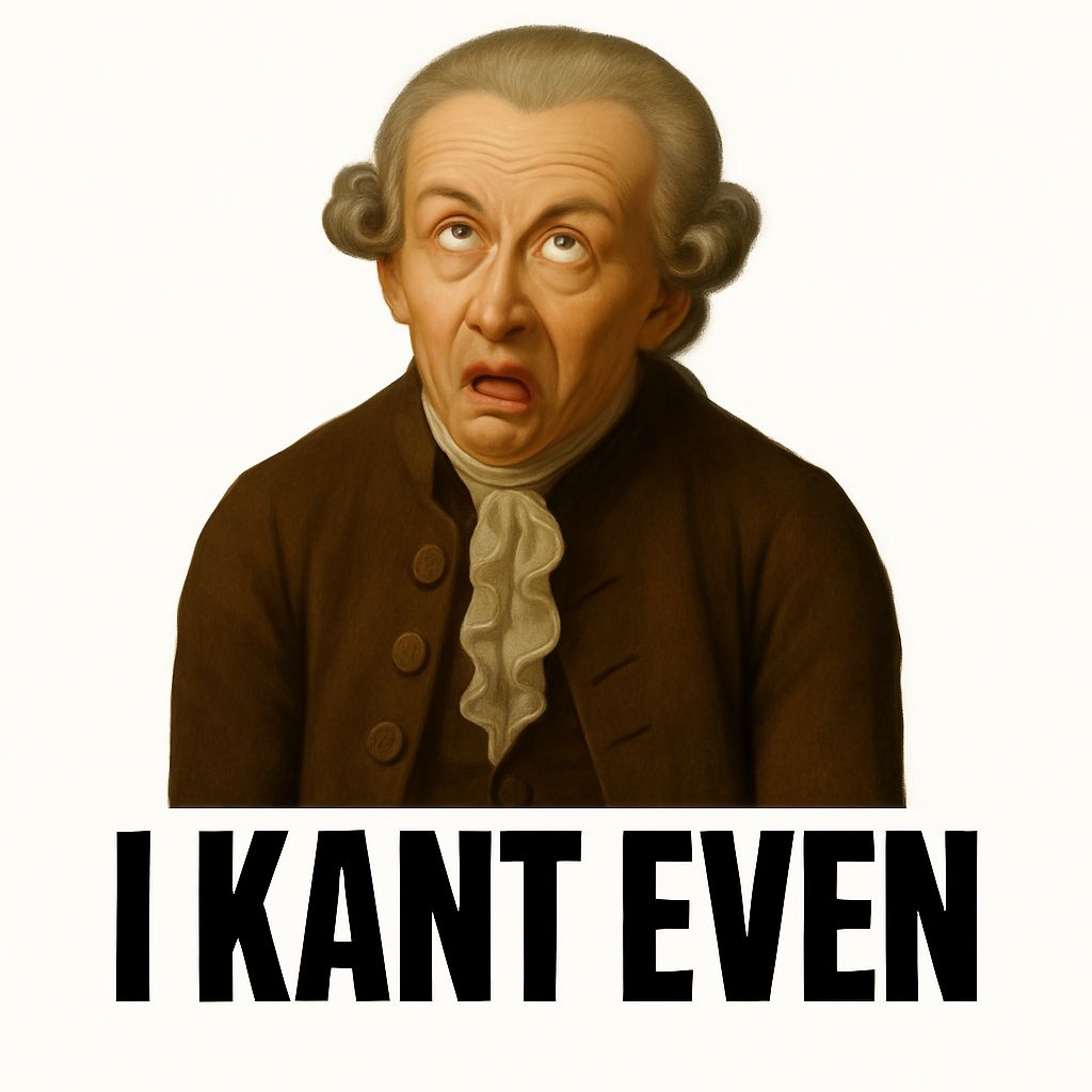 Surprised 18th Century Philosopher Immanuel Kant Caricature Sticker