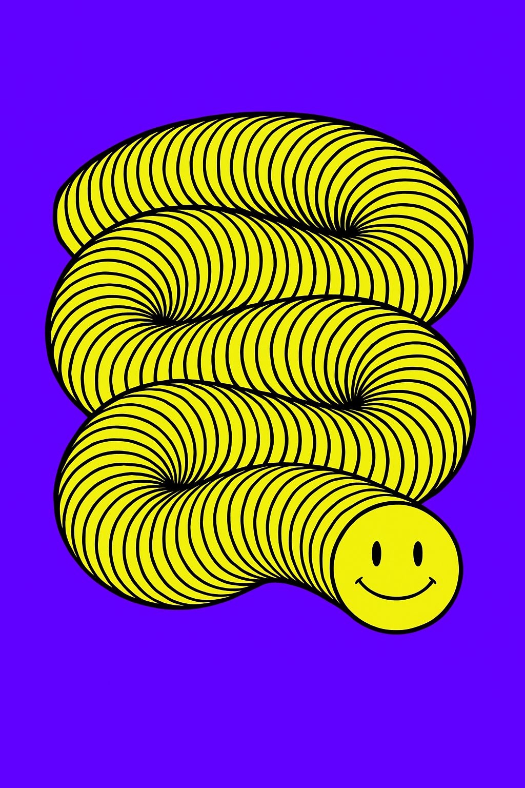 Hypnotic Yellow Tubes Abstract Design T-Shirt