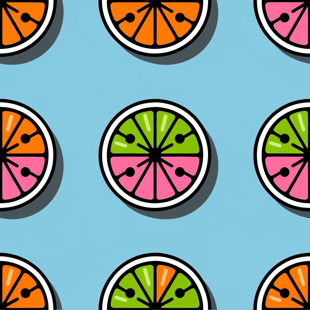 Cheerful Citrus Fruit Slices Seamless Pattern Design