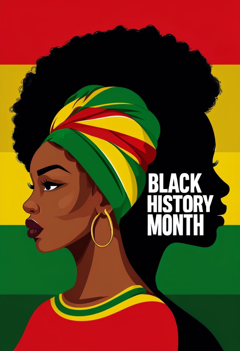 Celebrating Unity in Black History Month Digital Illustration Poster