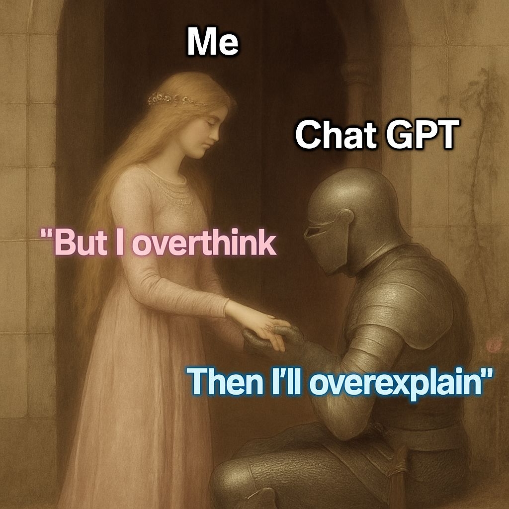 Serene Medieval Moment between Woman and Knight Artwork Meme