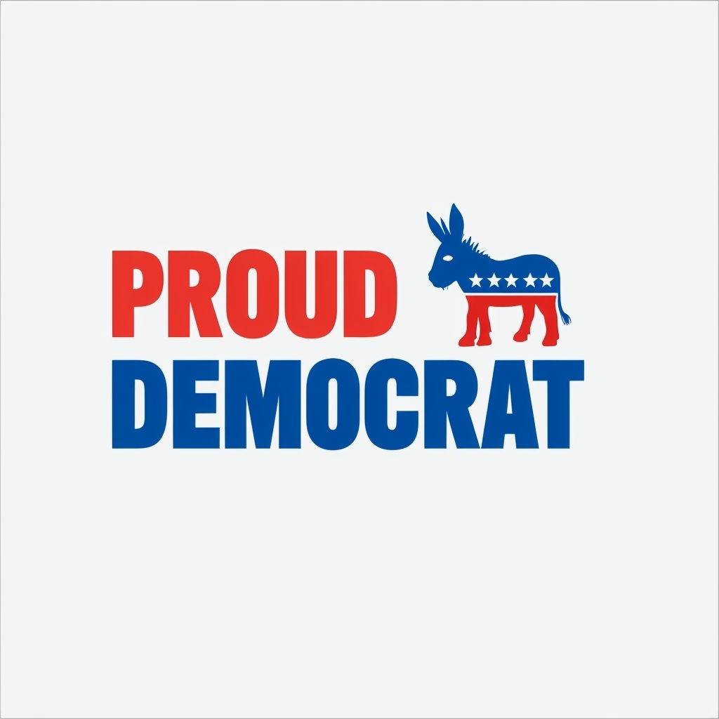 Proud Democrat Donkey Silhouette Graphic T-Shirt