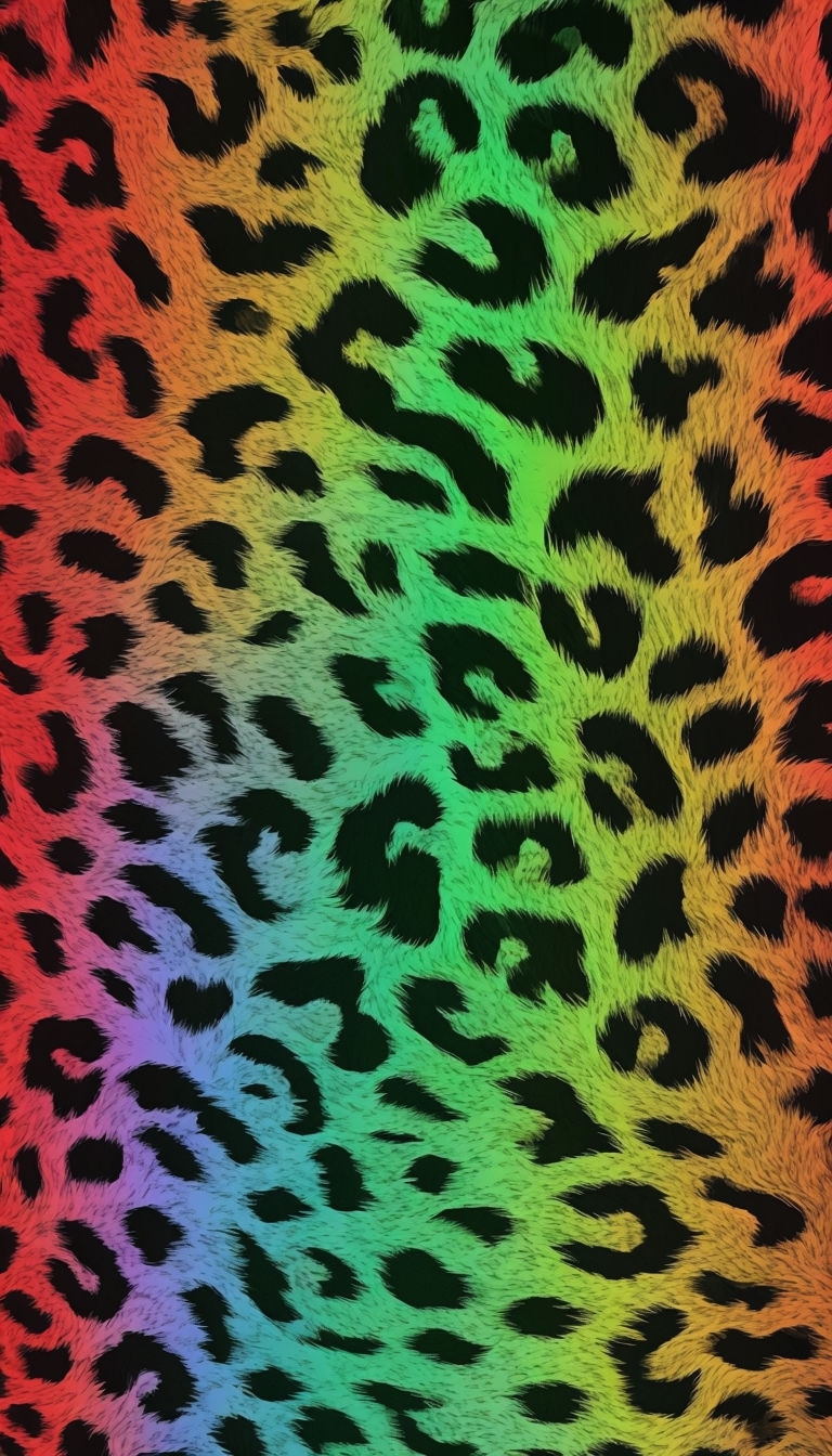 Vibrant Rainbow Cheetah Print Pattern Phone Case Cover