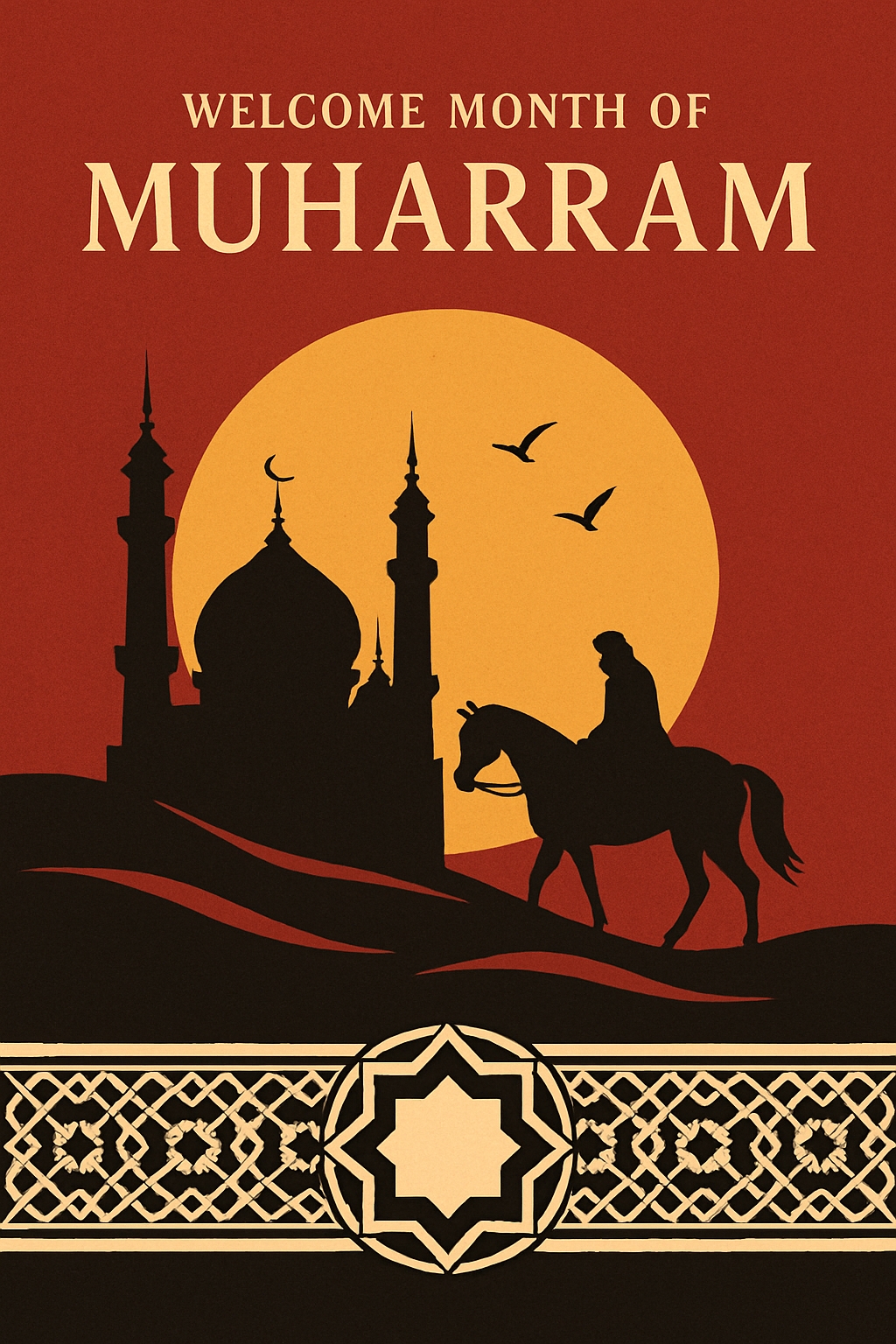 Celebrate the Warmth of Muharram with Elegant Mosque Design Poster