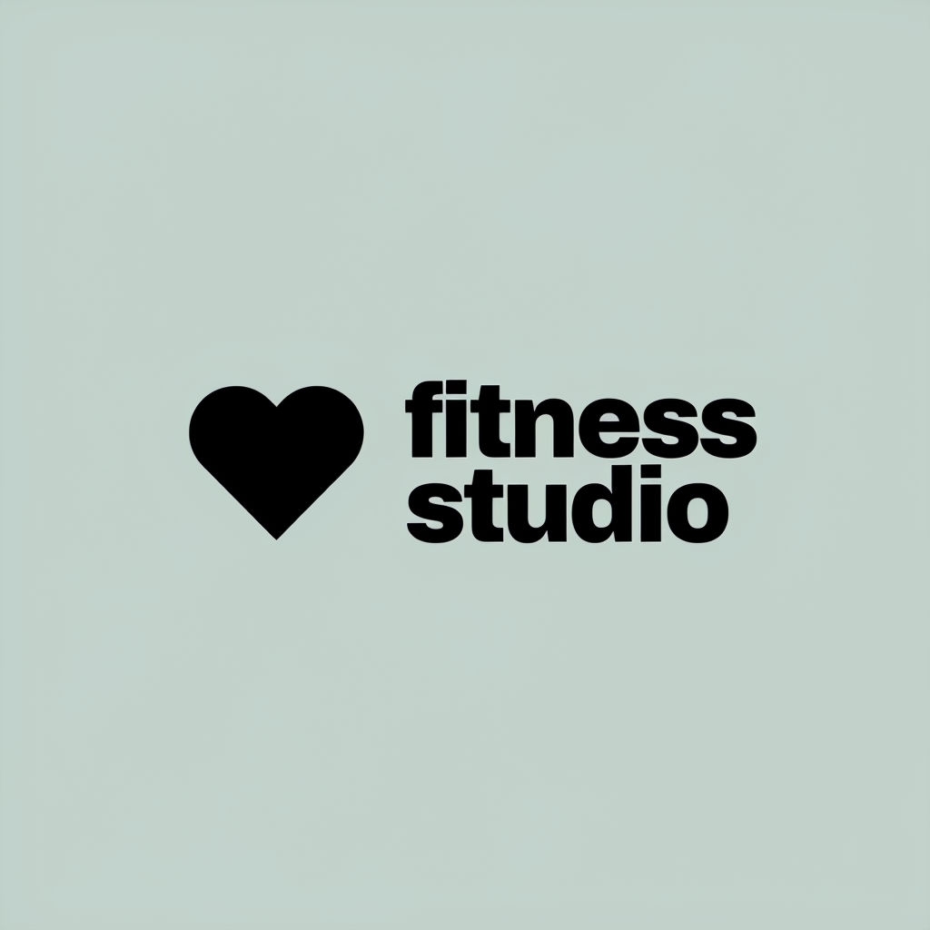 Minimalist Black Heart Fitness Studio Logo