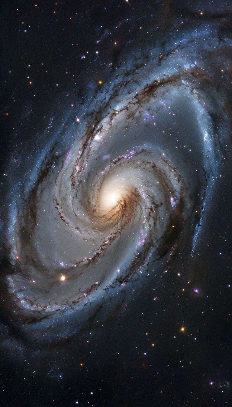 Vibrant Spiral Galaxy Cosmic Scene High-Resolution Mobile Wallpaper