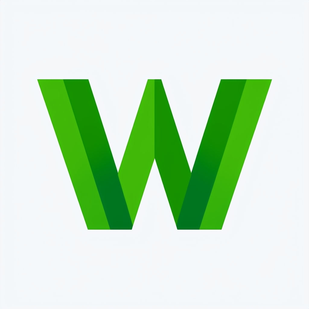 Modern Minimalist Forest Green Letter W Logo Design Monogram