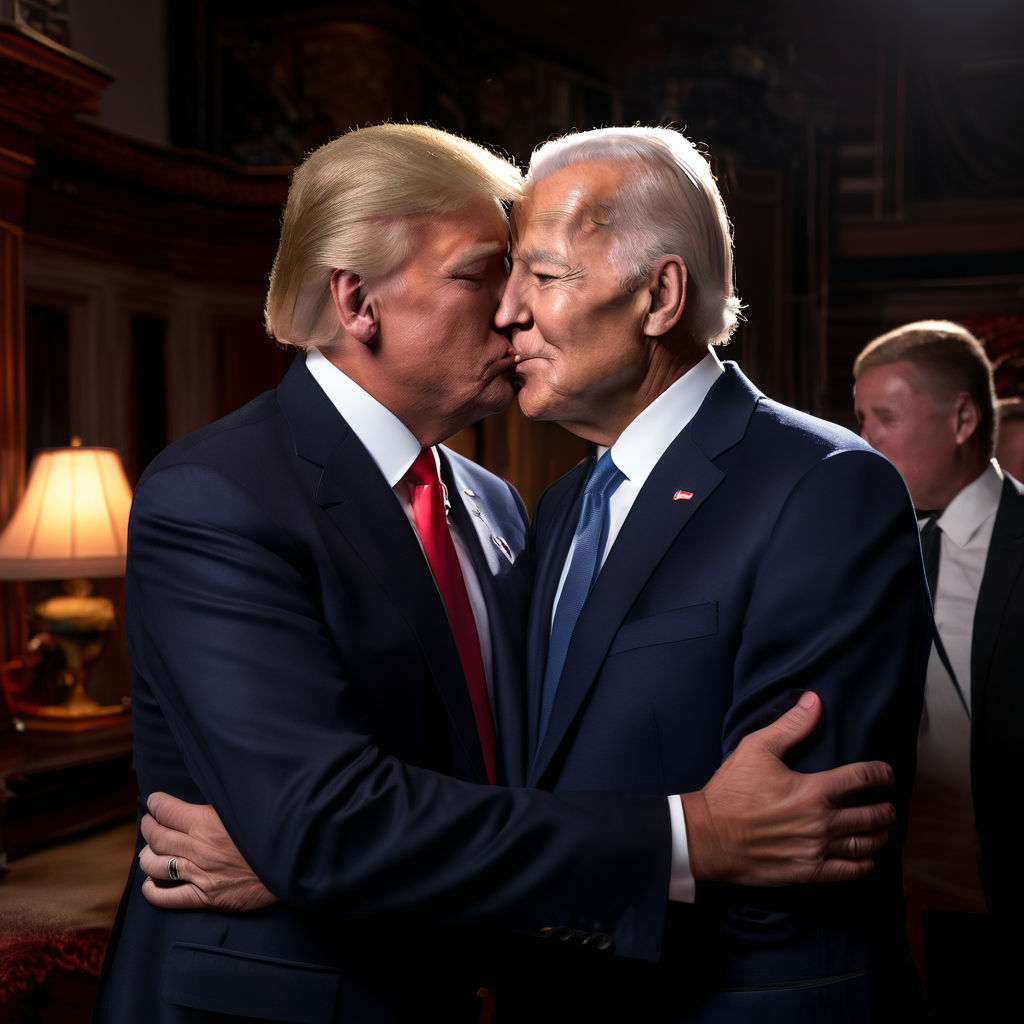 Donald trump kissing biden by WTC Kenny - Playground