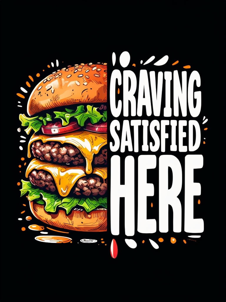 Craving Satisfied Here Delicious Burger Art Poster