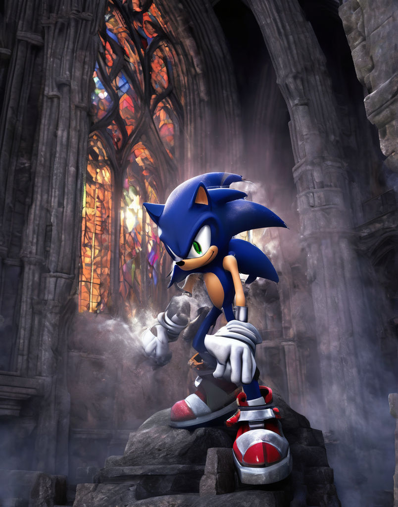 Sonic the Hedgehog with Castlevania Vampire characteristics by Laylah