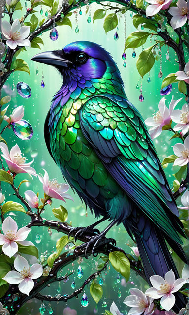 Fantasy.a poisonous green raven by Olga K - Playground