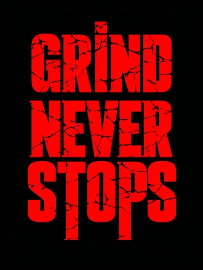 Grind Never Stops Motivational Design T-Shirt