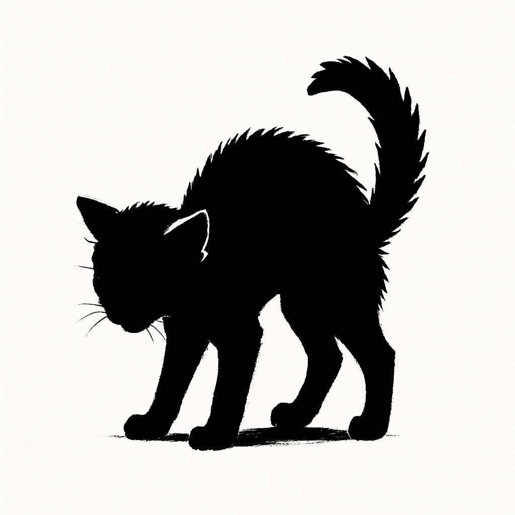 Minimalist Black Cat Silhouette on White Background T-shirt