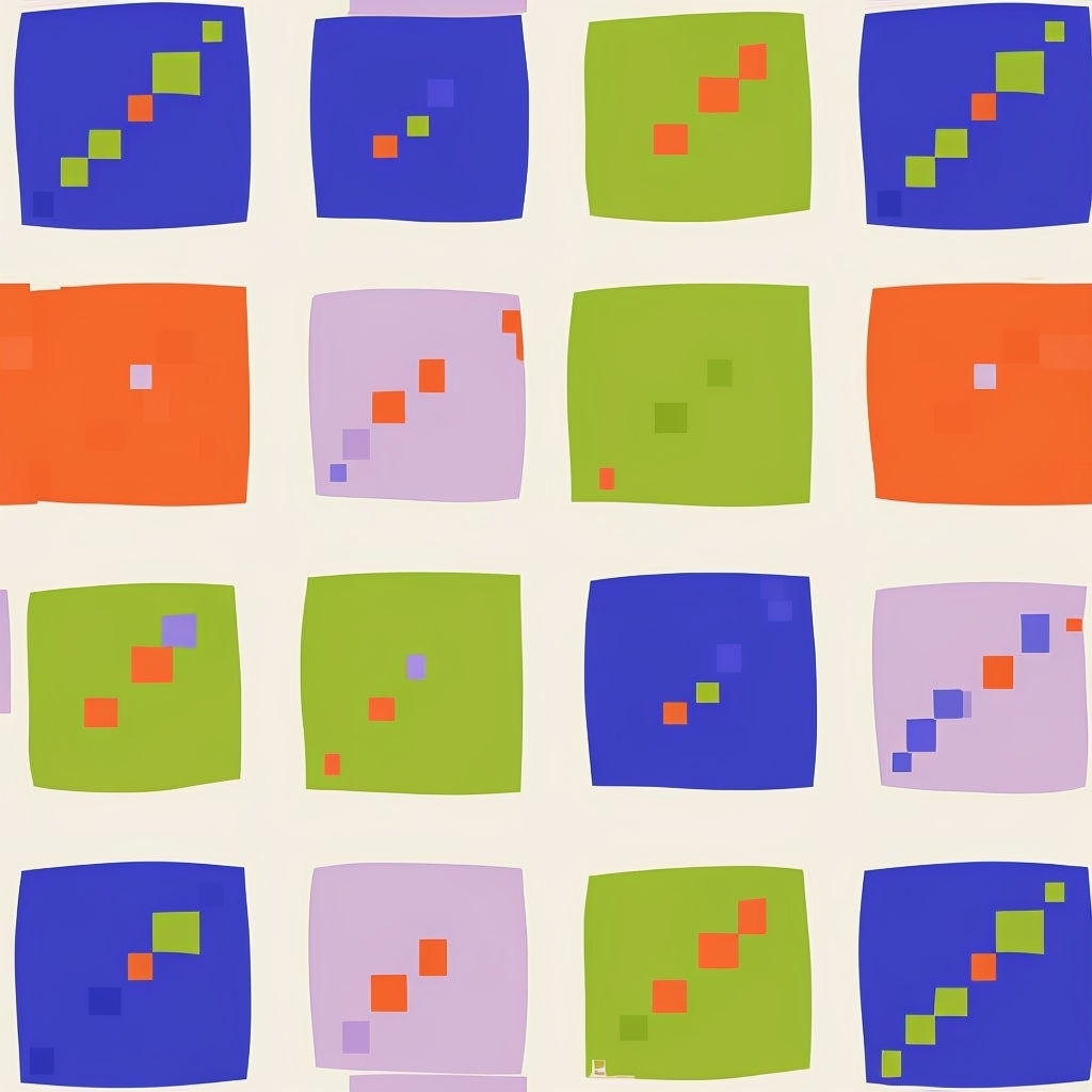 Playful Colorful Square Blocks Seamless Pattern Design
