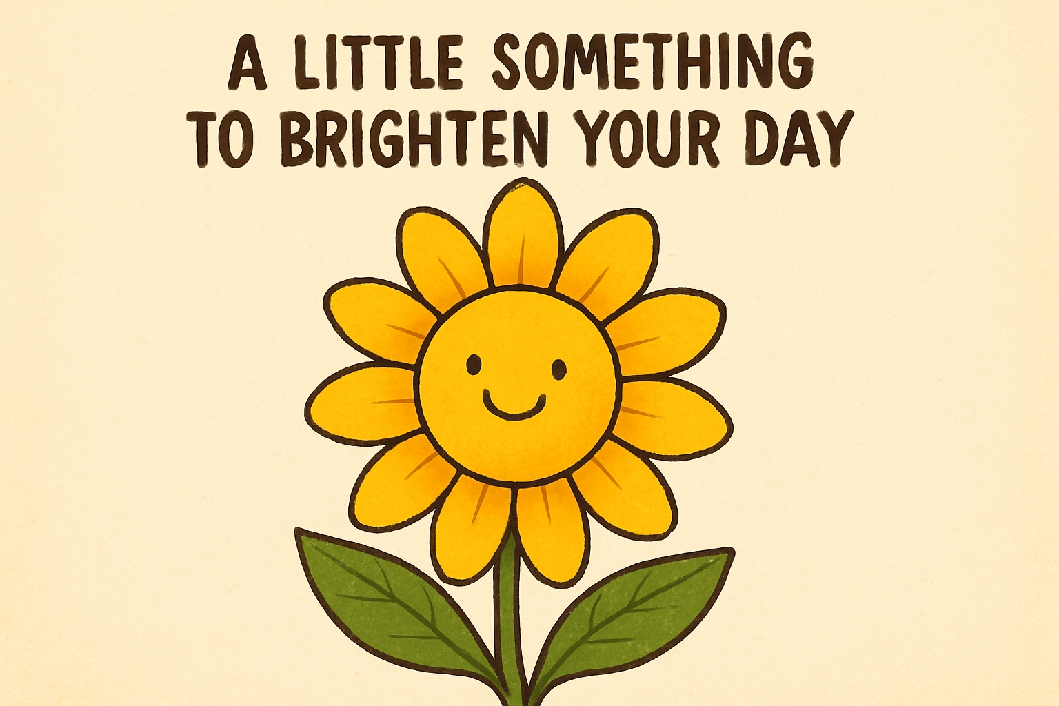 Cheerful Cartoon Sunflower Illustration to Brighten Your Day Card