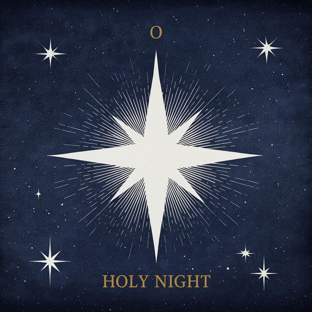 Serene Minimalist Holy Night Star Graphic Design Poster