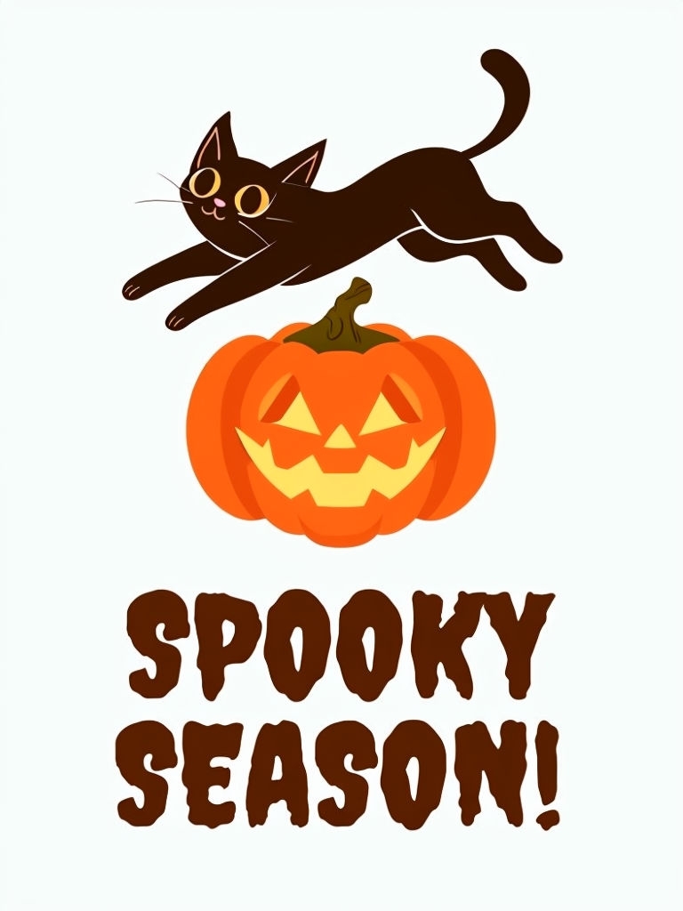 Whimsical Black Cat Leaping from Jack-O'-Lantern T-Shirt