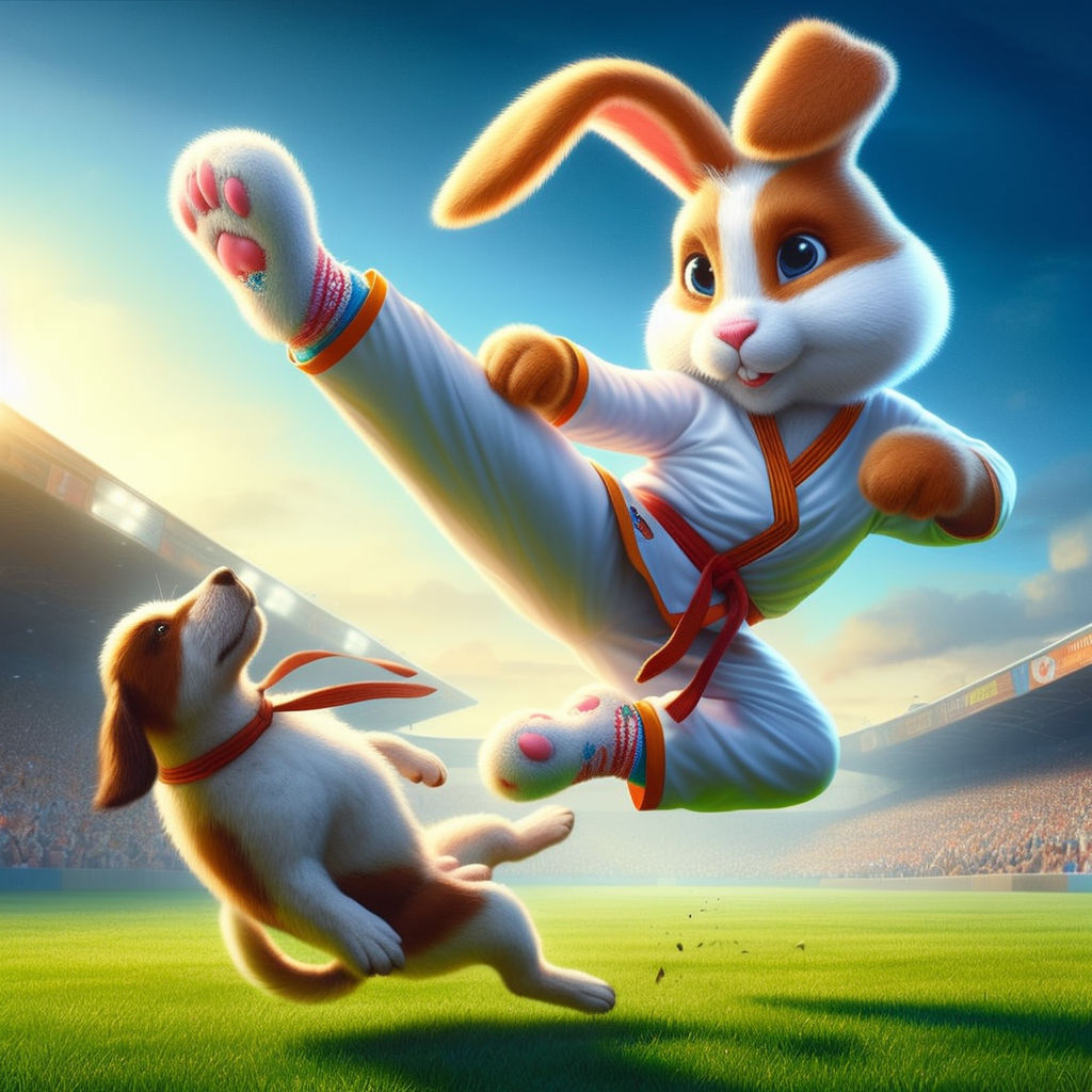 A Kung Fu bunny by Peter Wang - Playground