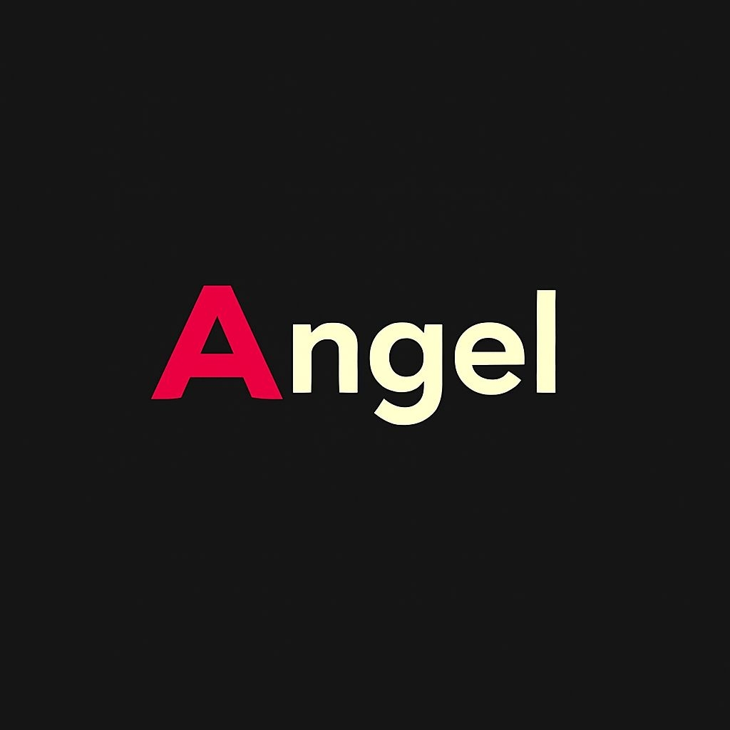 Minimalist Angel Logo Design with Bold Red and Cream Colors Logo