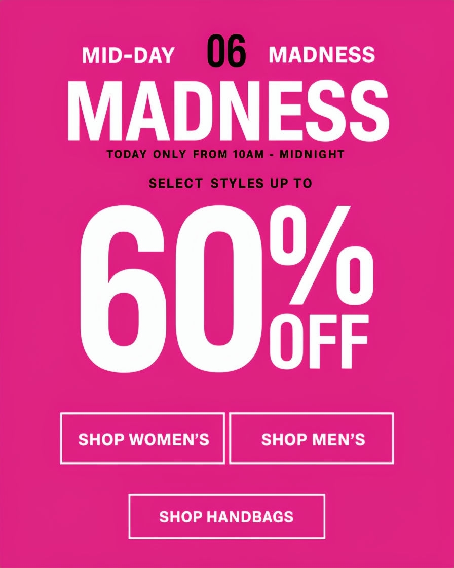 Vibrant Mid-Day Madness Sale Advertisement with Discount Offers Ads