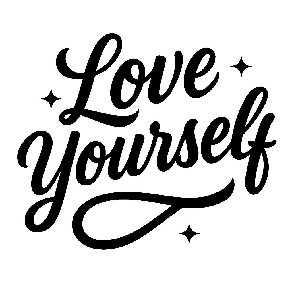 Elegant Love Yourself Motivational Typography Design Mug