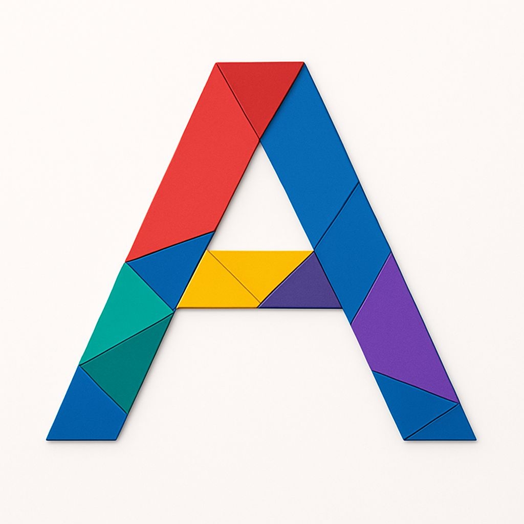 Vibrant Geometric Letter A Minimalist Artwork Sticker