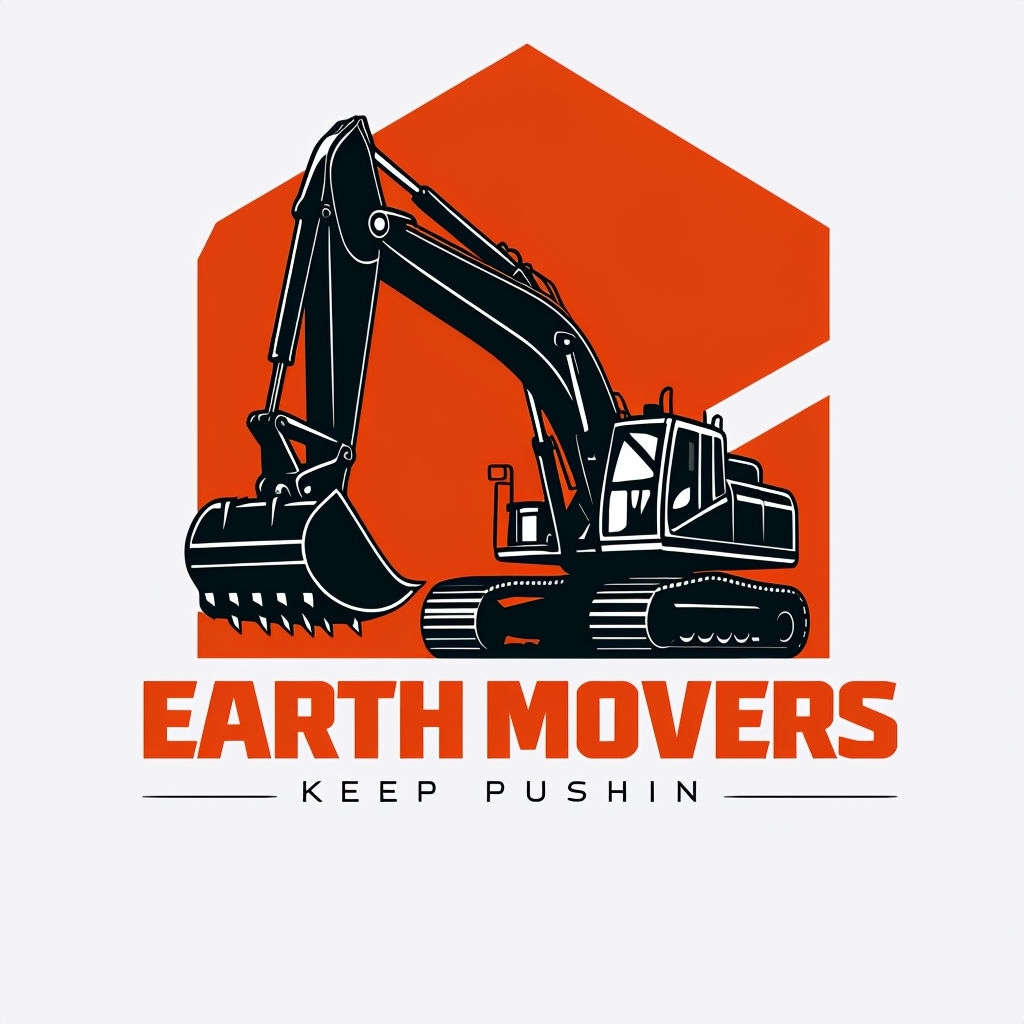 Modern Excavator Silhouette Logo for Construction Branding