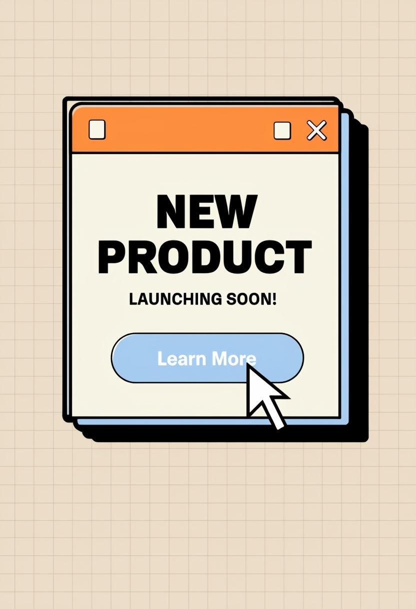 Retro Computer Popup Advertisement Design for Social Media Post
