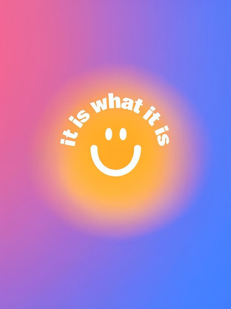 Gradient Smiley Face with Quote Phone Case Cover