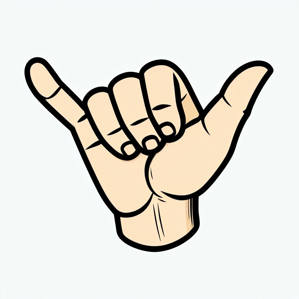 Cartoon Shaka Hand Gesture Simple Sticker