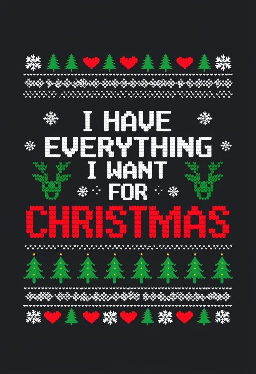 Festive Knitted Christmas Sweater Design T-Shirt