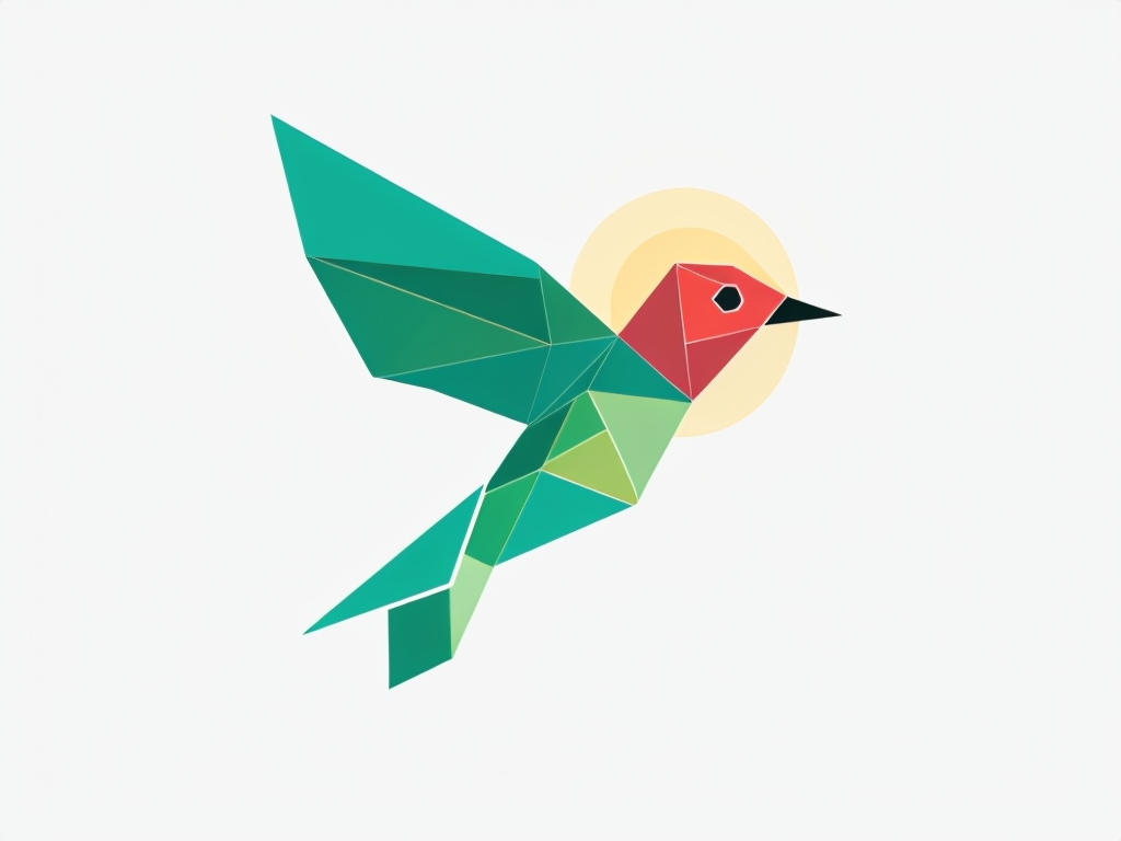 Geometric Bird in Flight Minimalist Logo