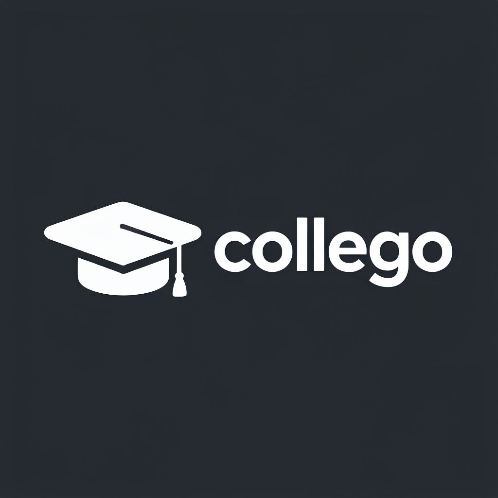 Minimalist White Graduation Cap Logo for Collego