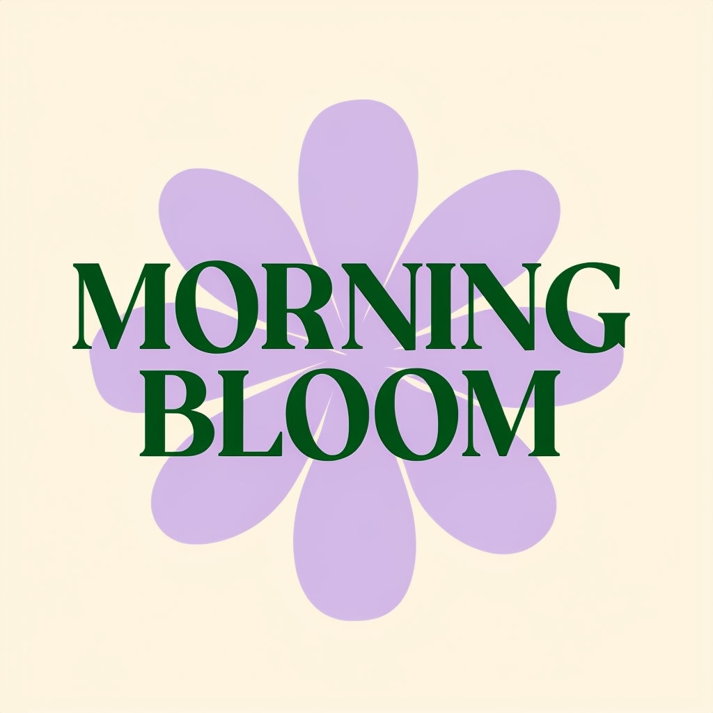 Minimalist Morning Bloom Text and Lavender Flower Mug