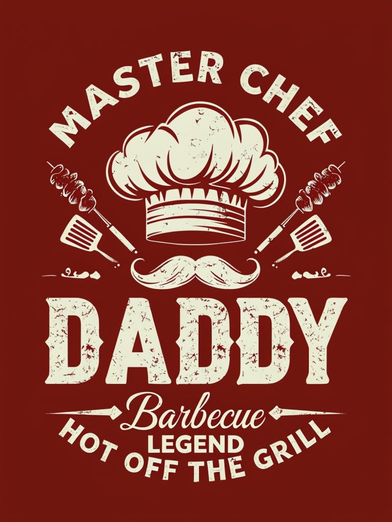 Vintage Master Chef Daddy Barbecue Legend T-Shirt